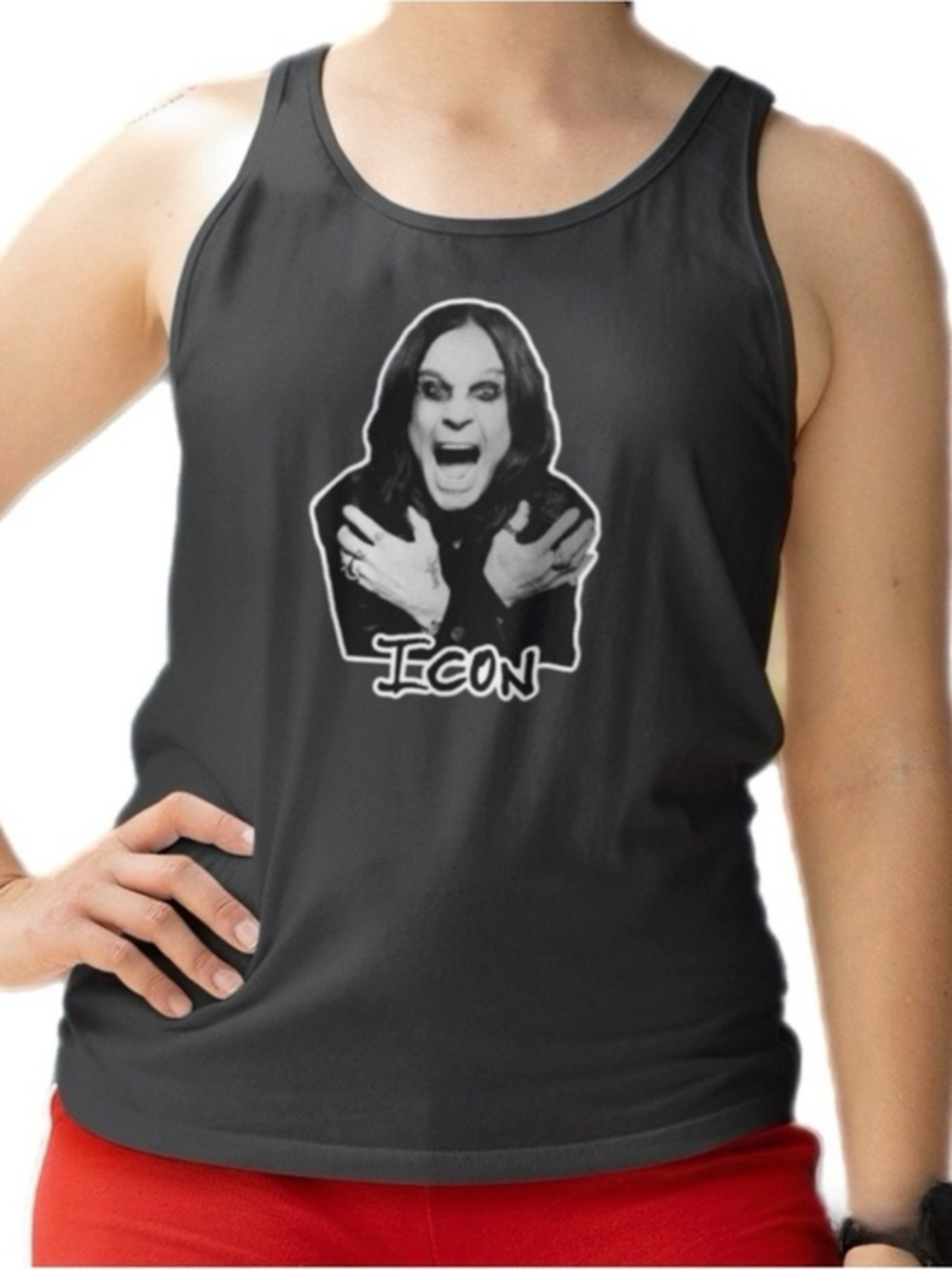 Icon Ozzy Osborne Graphic Grey Muscle Tank Womans The Blind Medium Design